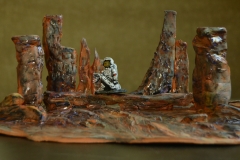 Star Wars planet Mustafar (lava planet) with astronaut.